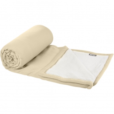 Logo trade business gift photo of: Marigold GRS certified RPET polar fleece and sherpa blanket
