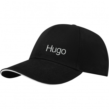 Logo trade promotional merchandise image of: Topaz 6 panel GRS recycled sandwich cap