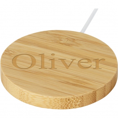 Logotrade advertising product image of: Atra 10W bamboo magnetic wireless charging pad