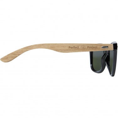 Logo trade corporate gifts picture of: Hiru rPET/wood mirrored polarized sunglasses in gift box