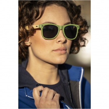 Logo trade promotional giveaways image of: Sun Ray bamboo sunglasses