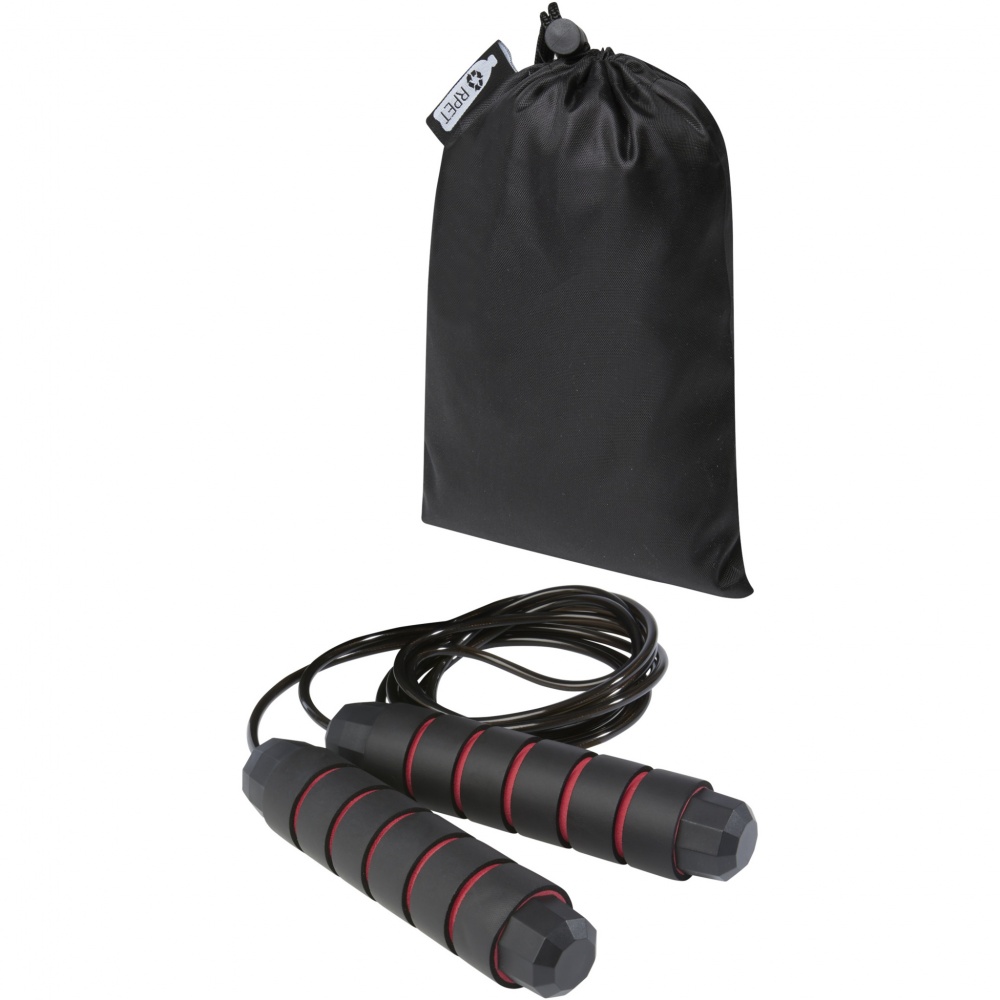 Logo trade promotional giveaways image of: Austin soft skipping rope in recycled PET pouch