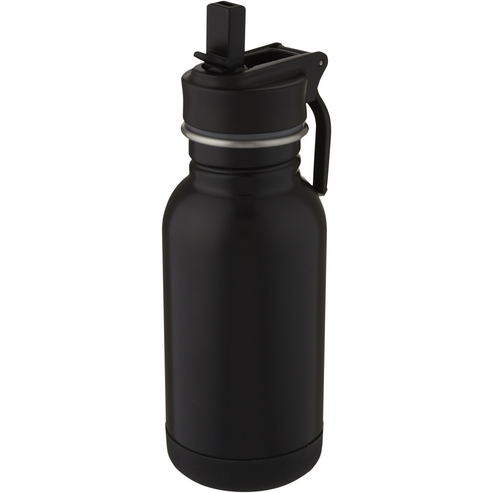 Logo trade promotional giveaway photo of: Lina 400 ml stainless steel sport bottle with straw and loop
