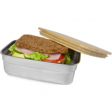Logo trade promotional giveaways picture of: Tite stainless steel lunch box with bamboo lid