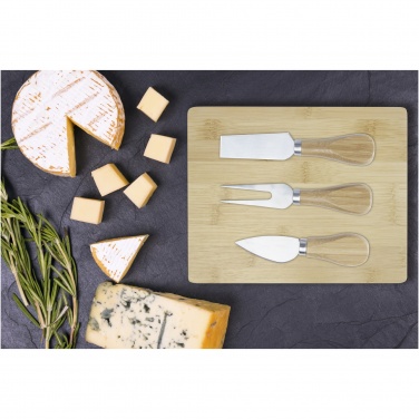 Logo trade promotional gifts image of: Ement bamboo cheese board and tools