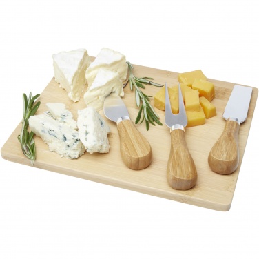 Logotrade promotional item image of: Ement bamboo cheese board and tools