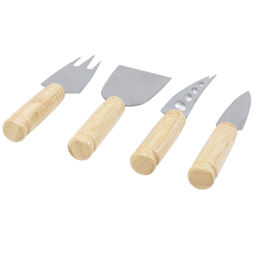 Logotrade promotional item image of: Cheds 4-piece bamboo cheese set