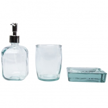 Logo trade advertising products image of: Jabony 3-piece recycled glass bathroom set