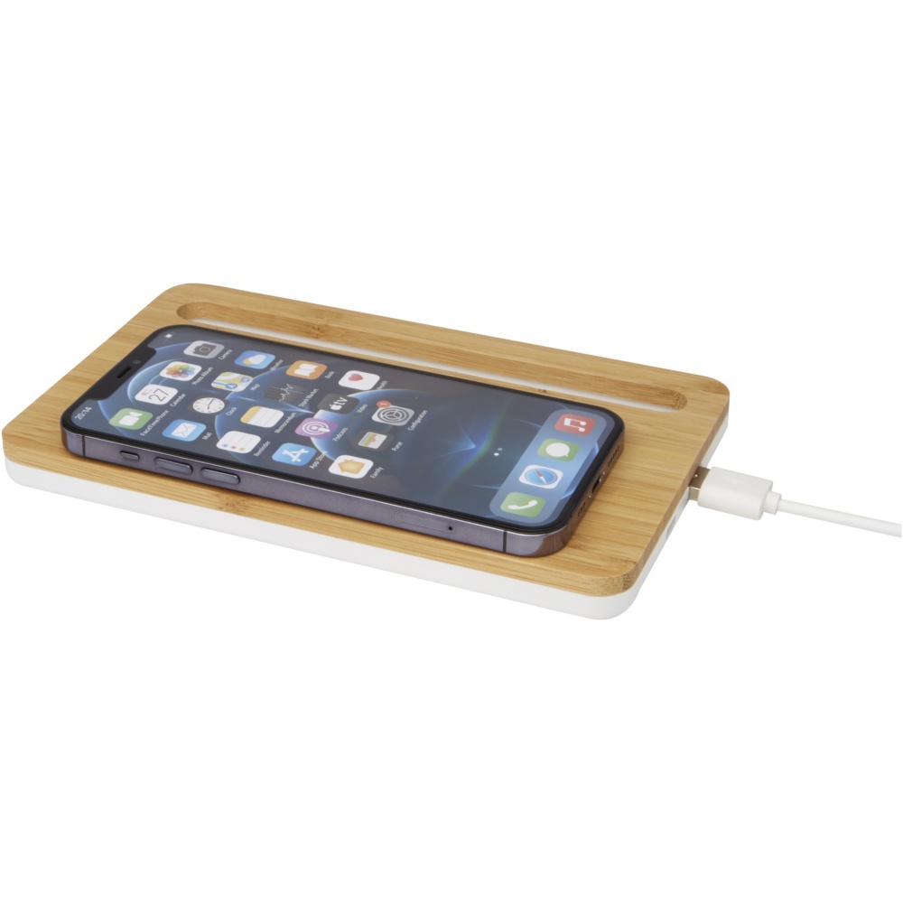Logotrade promotional gift image of: Medake 10W bamboo wireless charger