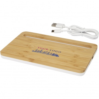 Logo trade business gifts image of: Medake 10W bamboo wireless charger