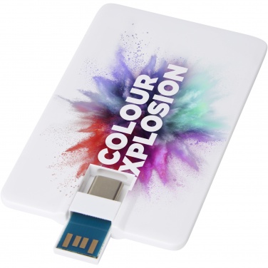 Logo trade promotional merchandise photo of: Duo slim 64GB USB drive with Type-C and USB-A 3.0