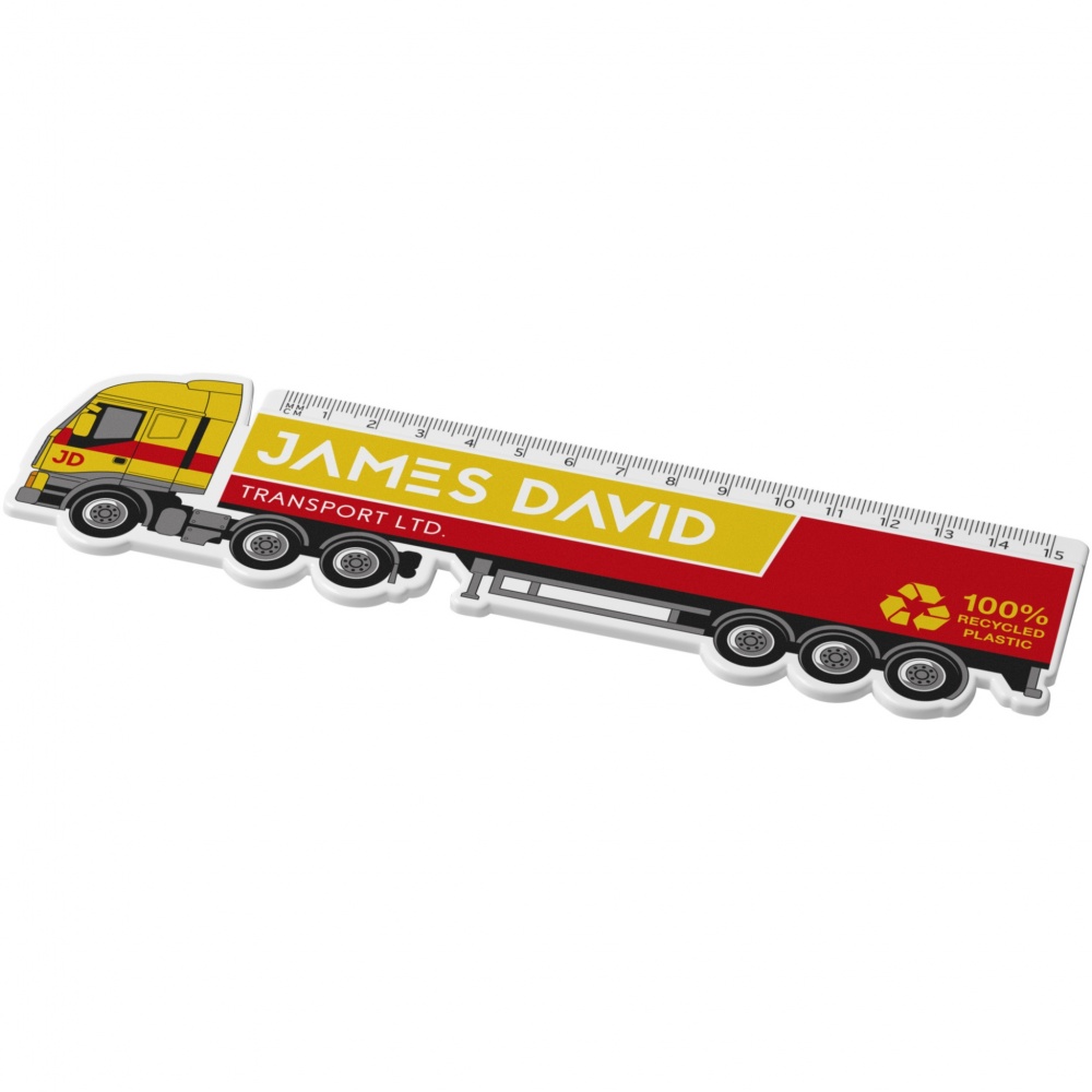 Logotrade promotional gifts photo of: Tait 15 cm lorry-shaped recycled plastic ruler