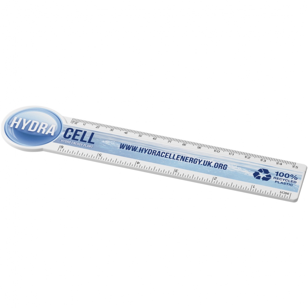 Logo trade business gifts image of: Tait 15 cm circle-shaped recycled plastic ruler 