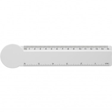 Logo trade promotional gift photo of: Tait 15 cm circle-shaped recycled plastic ruler 