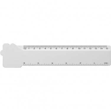 Logo trade promotional products image of: Tait 15 cm house-shaped recycled plastic ruler