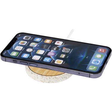 Logo trade promotional gifts picture of: Terrazzo 10W wireless bamboo charging pad