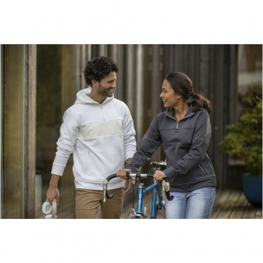Logo trade promotional giveaways image of: Sayan men's half zip anorak hooded sweater