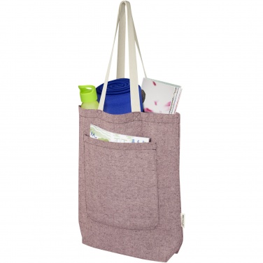 Logotrade promotional merchandise image of: Pheebs 150 g/m² recycled cotton tote bag with front pocket 9L