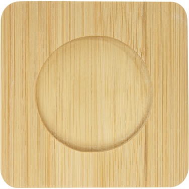 Logo trade business gift photo of: Manti 2-piece 100 ml double-wall glass cup with bamboo coaster 