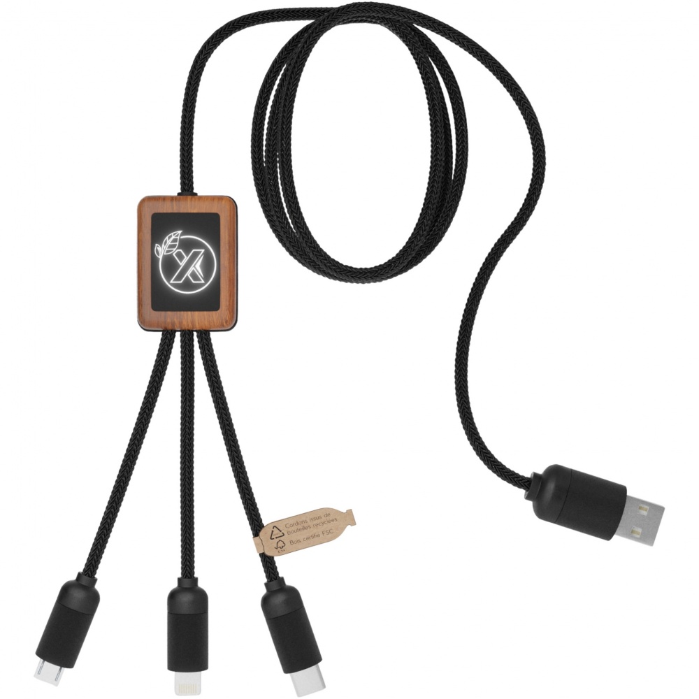 Logo trade promotional gift photo of: SCX.design C29 3-in-1 bamboo cable