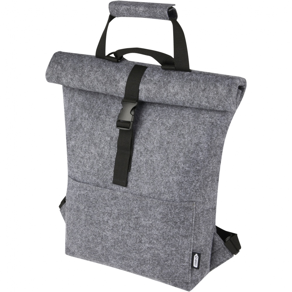 Logo trade promotional merchandise picture of: Felta GRS recycled felt roll-top bike bag 13L