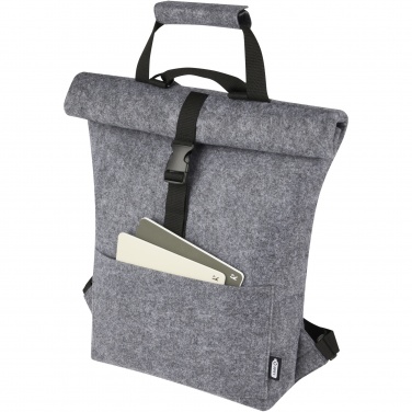 Logotrade promotional giveaway image of: Felta GRS recycled felt roll-top bike bag 13L
