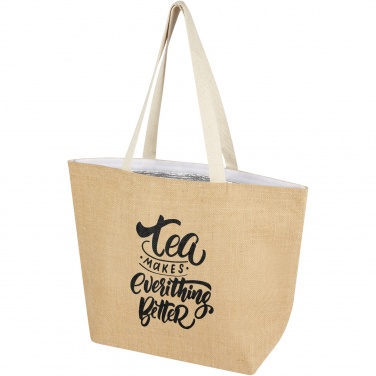Logo trade promotional giveaway photo of: Juta 300 g/m² jute cooler tote bag 12L