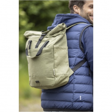 Logotrade corporate gift picture of: Joey 15” GRS recycled canvas rolltop laptop backpack 15L