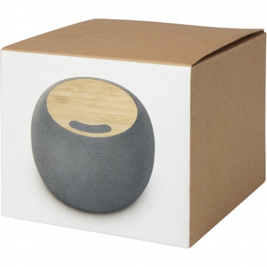 Logo trade corporate gift photo of: Ecofiber bamboo/RPET Bluetooth® speaker and wireless charging pad