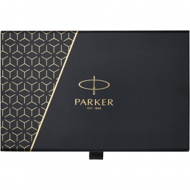 Logotrade corporate gift picture of: Parker IM achromatic ballpoint and rollerball pen set with gift box