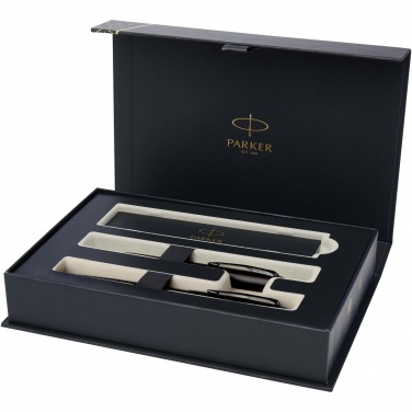 Logotrade promotional merchandise image of: Parker IM achromatic ballpoint and rollerball pen set with gift box