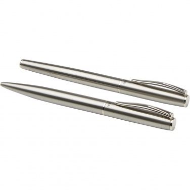 Logotrade business gifts photo of: Didimis recycled stainless steel ballpoint and rollerball pen set