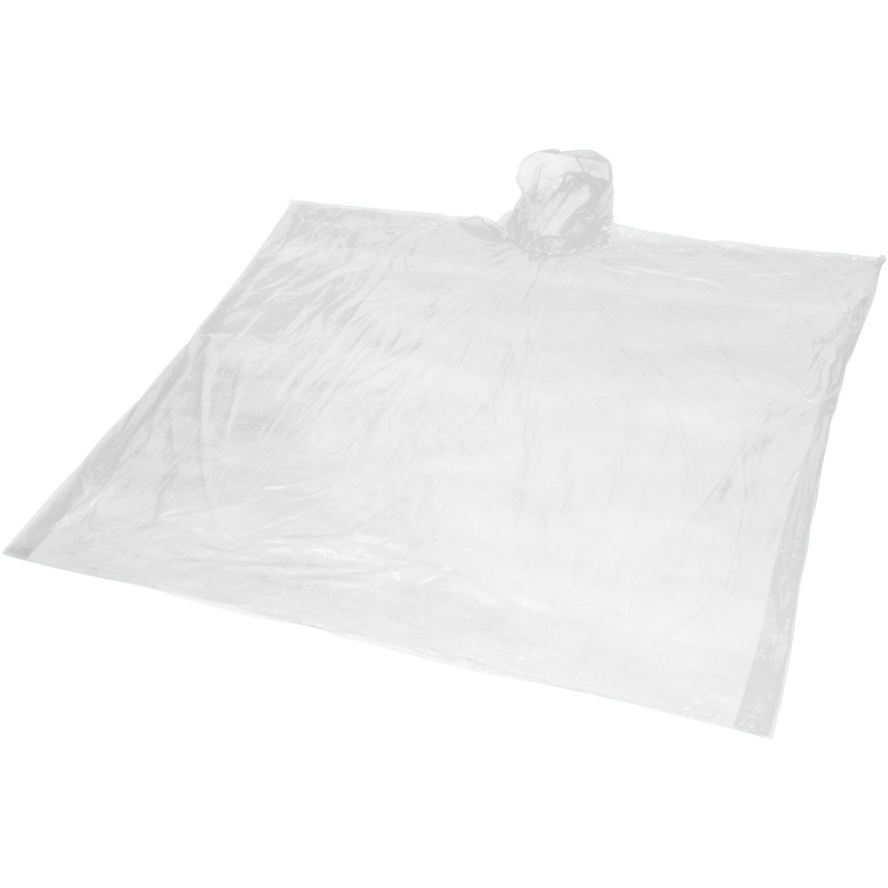 Logo trade promotional products image of: Mayan recycled plastic disposable rain poncho with storage pouch