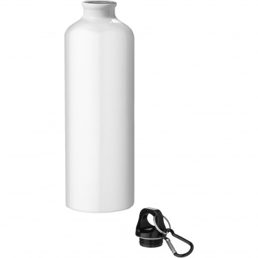 Logo trade corporate gifts picture of: Oregon 770 ml RCS certified recycled aluminium water bottle with carabiner