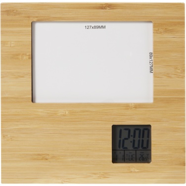 Logotrade promotional merchandise image of: Sasa bamboo photo frame with thermometer
