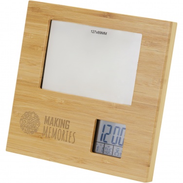 Logotrade promotional merchandise image of: Sasa bamboo photo frame with thermometer