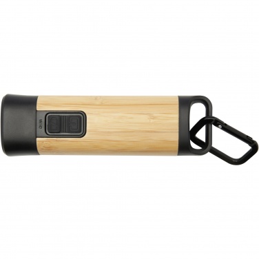 Logotrade corporate gift image of: Kuma bamboo/RCS recycled plastic torch with carabiner