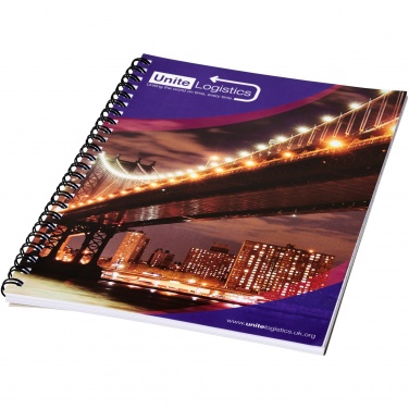Logo trade promotional items image of: Desk-Mate® A4 spiral notebook with printed back cover