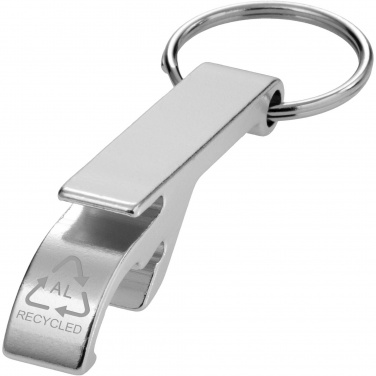 Logo trade promotional gift photo of: Tao RCS recycled aluminium bottle and can opener with keychain 