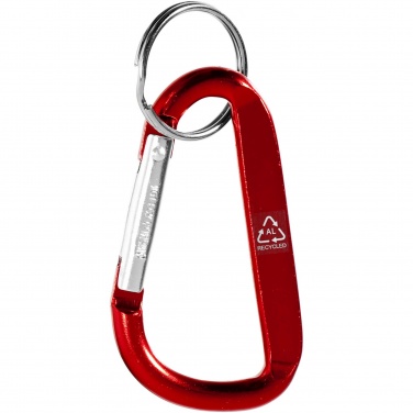 Logo trade promotional merchandise image of: Timor RCS recycled aluminium carabiner keychain