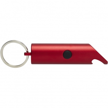 Logotrade promotional product image of: Flare RCS recycled aluminium IPX LED light and bottle opener with keychain