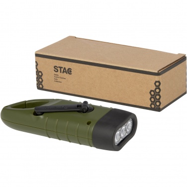 Logotrade promotional giveaway image of: Helios recycled plastic solar dynamo flashlight with carabiner