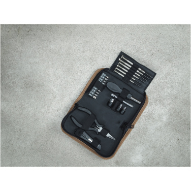 Logotrade promotional gift picture of: Spike 24-piece RCS recycled plastic tool set with cork pouch