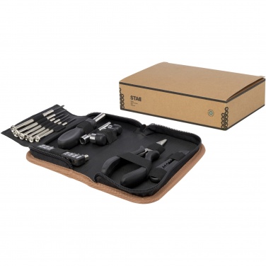 Logo trade promotional item photo of: Spike 24-piece RCS recycled plastic tool set with cork pouch