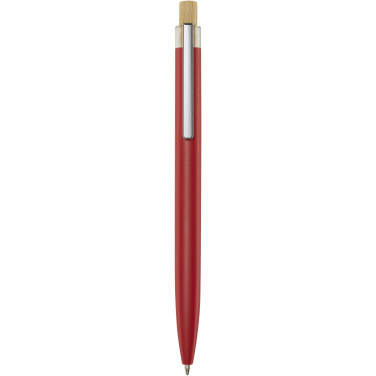 Logo trade promotional merchandise picture of: Nooshin recycled aluminium ballpoint pen (black ink)