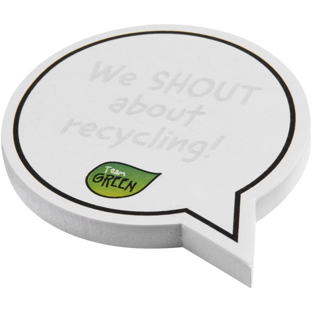 Logotrade promotional item image of: Sticky-Mate® speech bubble-shaped recycled sticky notes