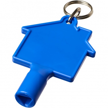 Logo trade corporate gifts image of: Maximilian house-shaped recycled utility key keychain