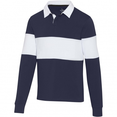 Logo trade corporate gifts image of: Clyde unisex organic rugby polo sweatshirt