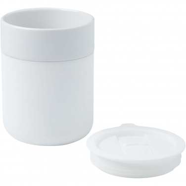 Logotrade promotional product picture of: Java 330 ml ceramic tumbler with silicone wrap and plastic lid