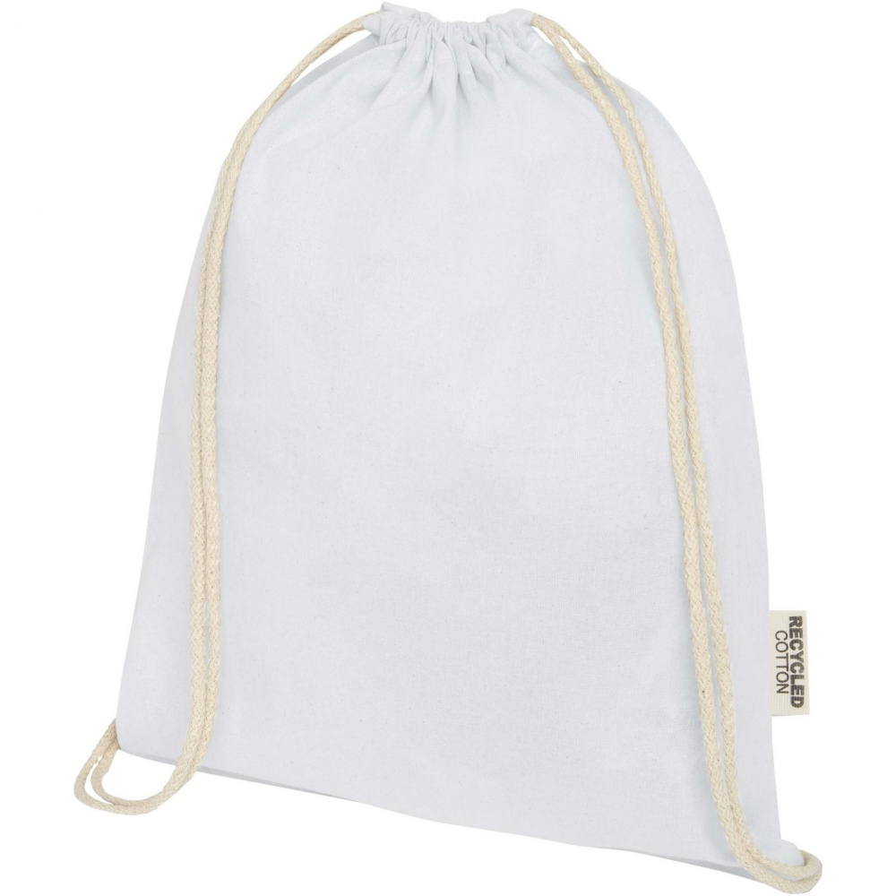 Logo trade promotional giveaways image of: Oregon 140 g/m² GRS recycled cotton drawstring bag